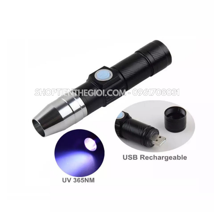 Đèn Soi UV 365mm Đầu Sạc USB Soi Ngọc Bích Màu Hổ Phách, Tiền Giả, Tem, Vé Số Giả